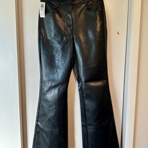 Wilfred Black Faux Leather Flare Pants